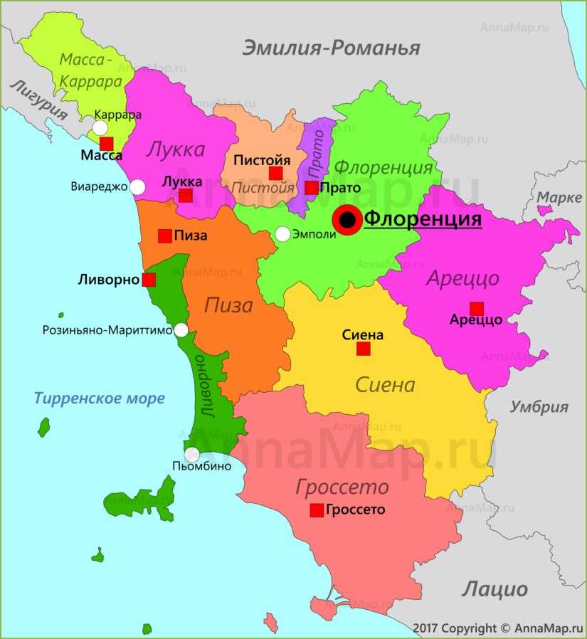 Карта тосканы подробная, на русском языке — туристер.ру