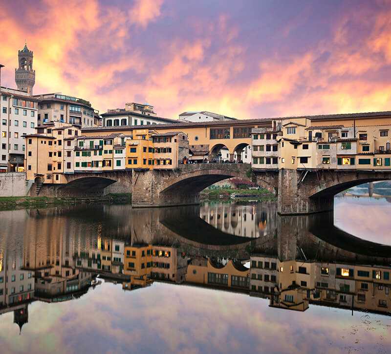 Мост понте веккьо во флоренции - самый фотогеничный мост - чудеса света
