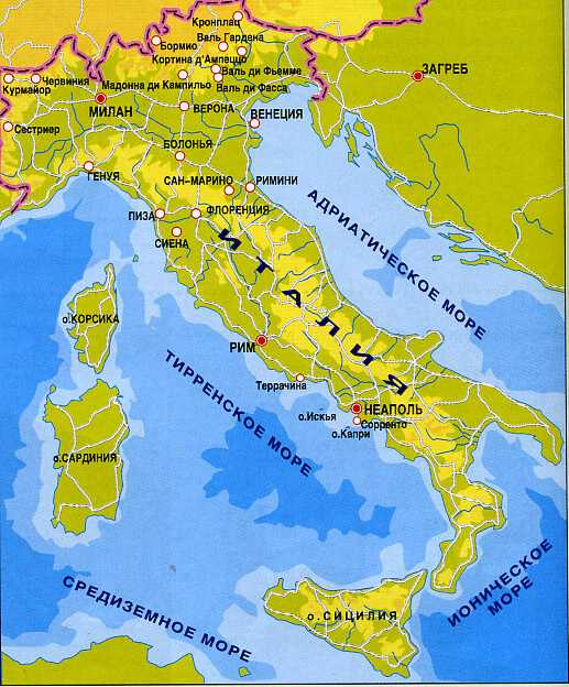 Регионы италии на карте с городами: куда поехать и что посмотреть?