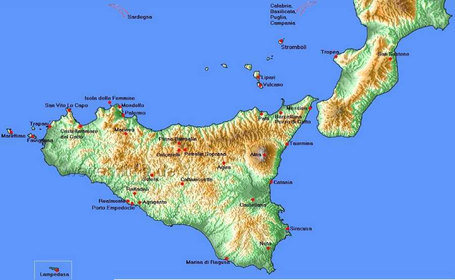 Где находится остров сицилия на карте мира