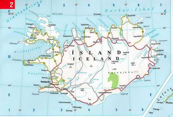 Карта исландии на русском языке