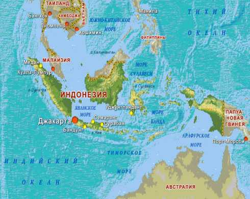 Индонезия на карте и привлекательность тропических островов