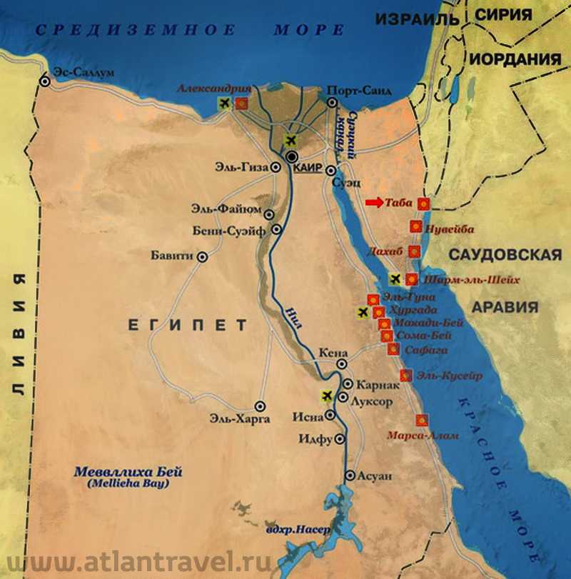 Карта египет курорты на красном море
