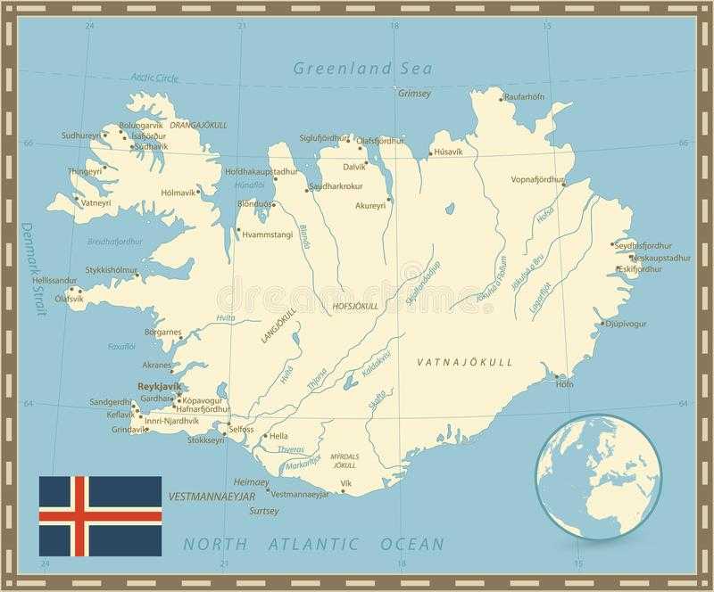 Карты восточная исландии