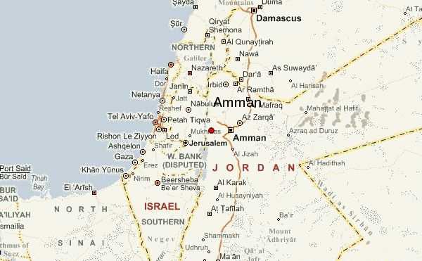 Амман на карте