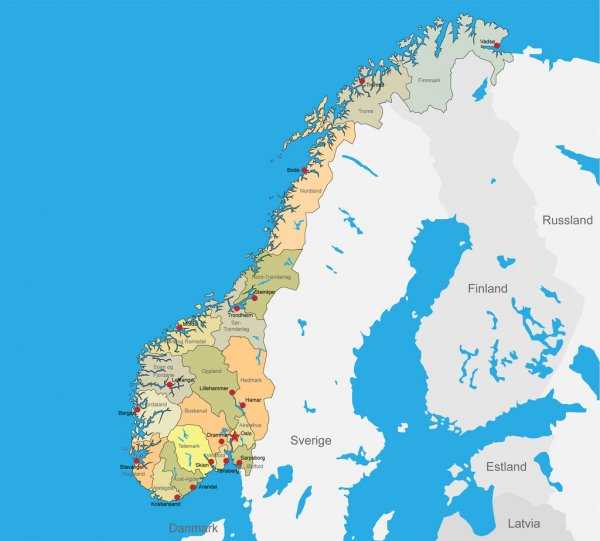 Карта норвегии