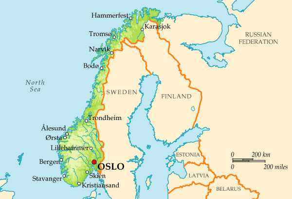 Карта норвегии, подробная на русском языке. карта норвегии с городами на туристер.ру