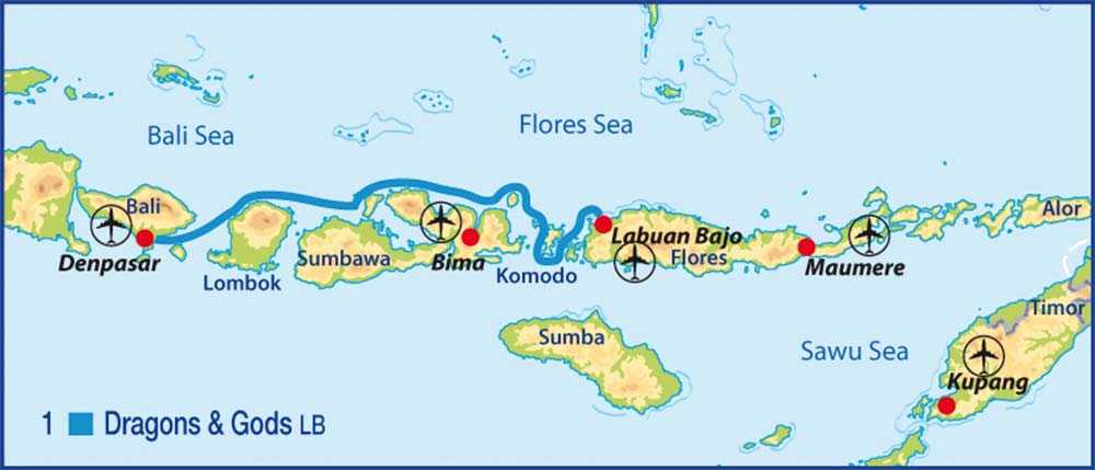 Карты флореса (индонезия). подробная карта флореса на русском языке с отелями и достопримечательностями