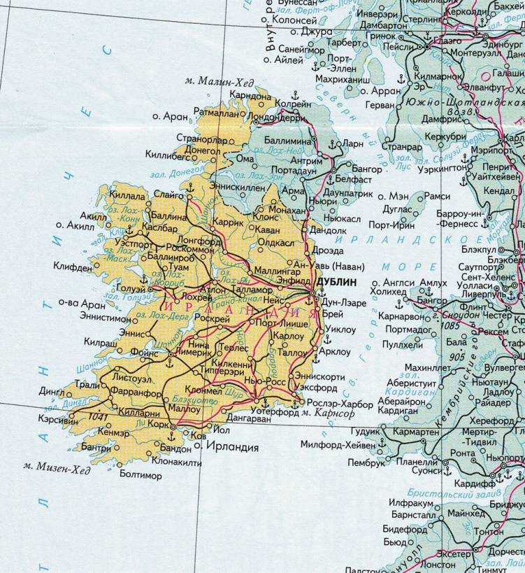 Карты ирландии. подробная карта ирландии на русском языке с курортами и отелями