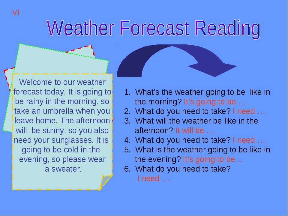Английский язык 6 класс проект прогноз погоды
