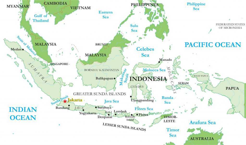 Поиск тур-объектов на карте индонезии