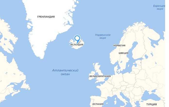 Где находится исландия на карте мира и обзор достопримечательностей