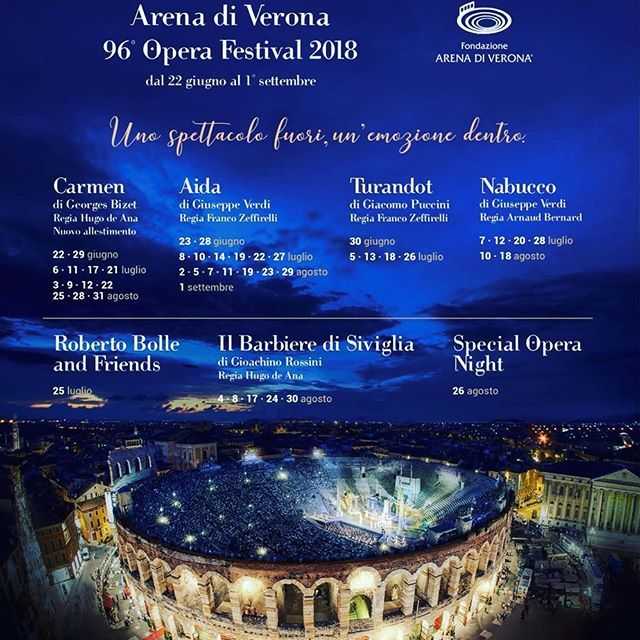 Арена ди верона - концерты, опера, афиша, билеты | италия для италоманов