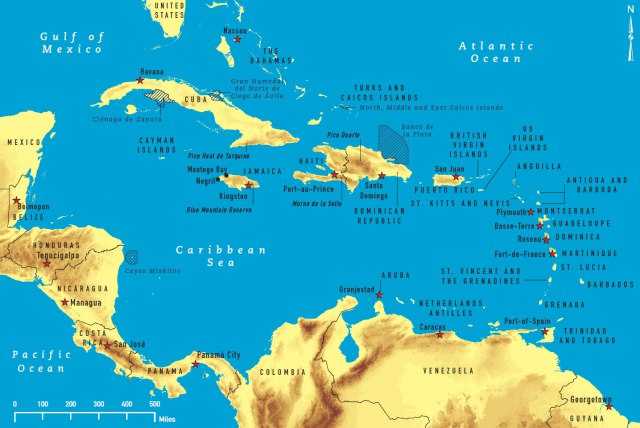 Страны карибского бассейна — список и их положение на карте