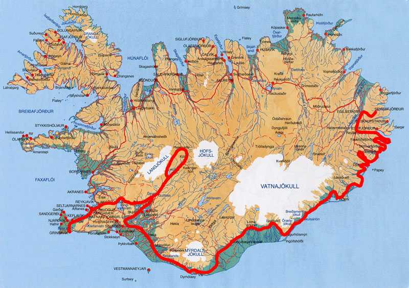 Карты западная исландии