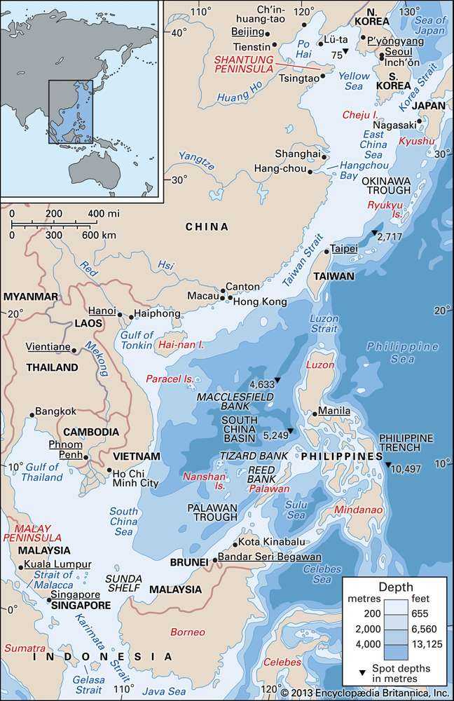 Южно-китайское море на карте мира, к какому океану относится, глубина, фауна