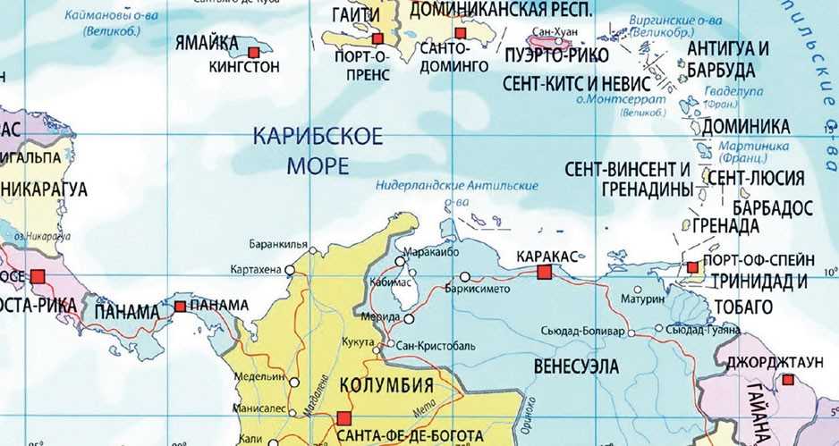 Ямайка на карте мира на русском языке - где находится, подробно