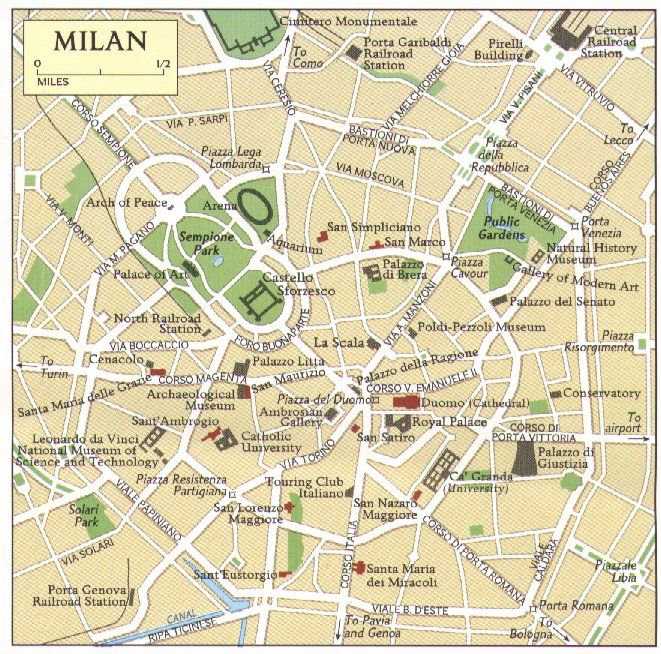 Карты и схемы милана | италия для италоманов
