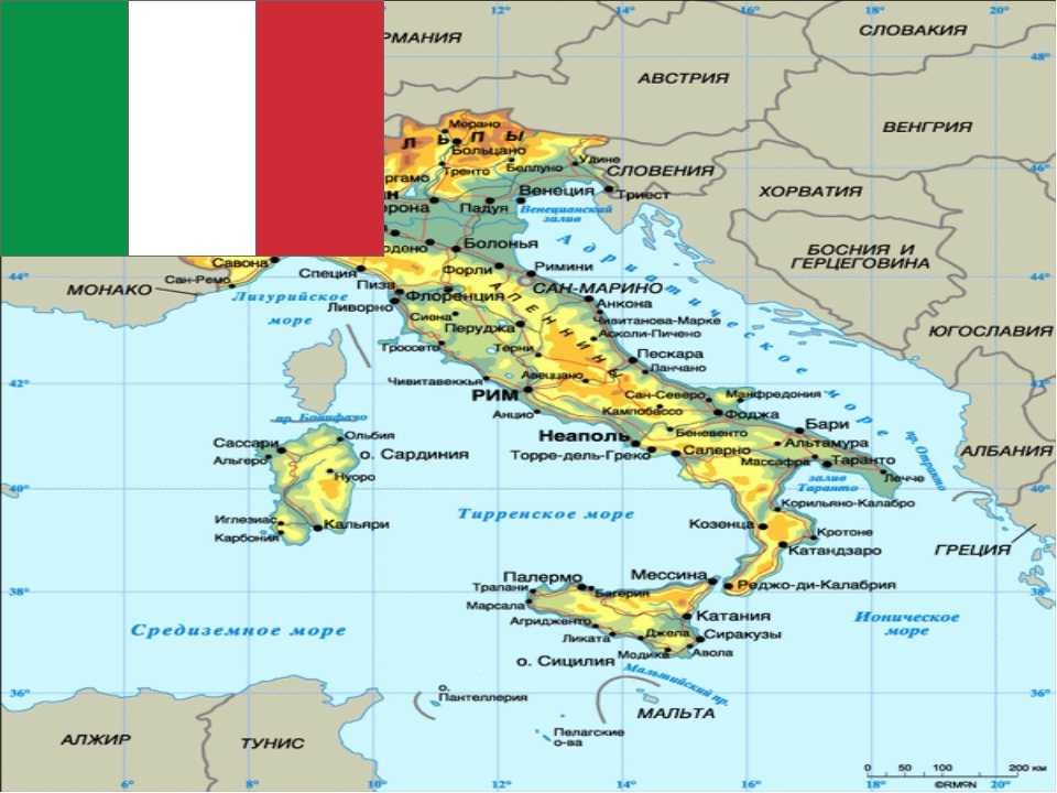 Полуостров на котором расположена италия называется. Апеннинский полуостров на карте Европы. Тирренское море на карте. Моря омывающие Италию. Карта Италии.