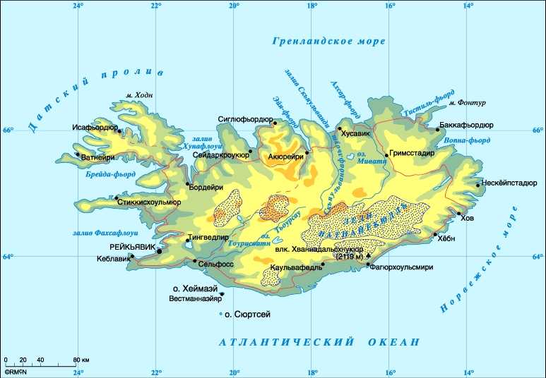 Исландия на карте мира и европы на русском языке: где находится столица? (сезон 2021)