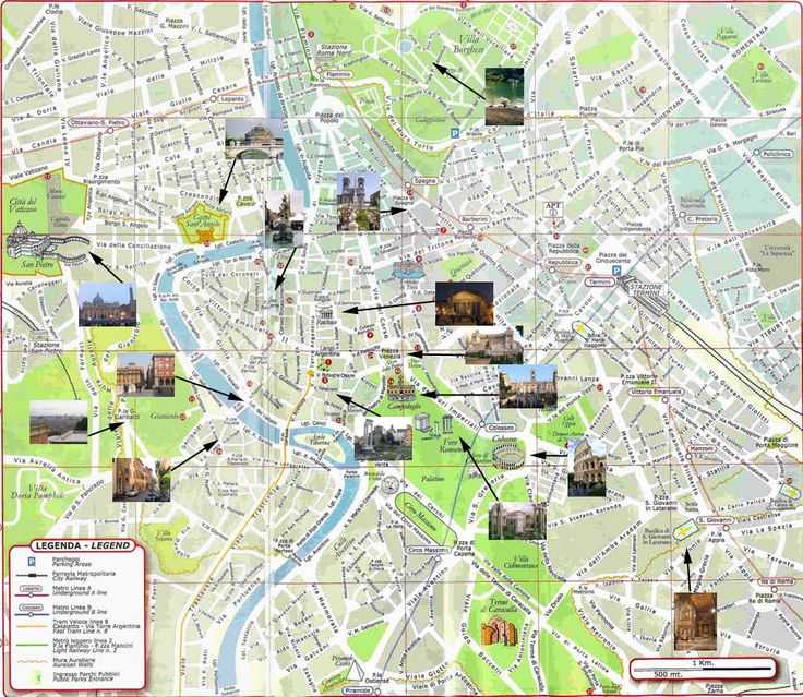Рим за 1 день: маршрут на карте с достопримечательностями